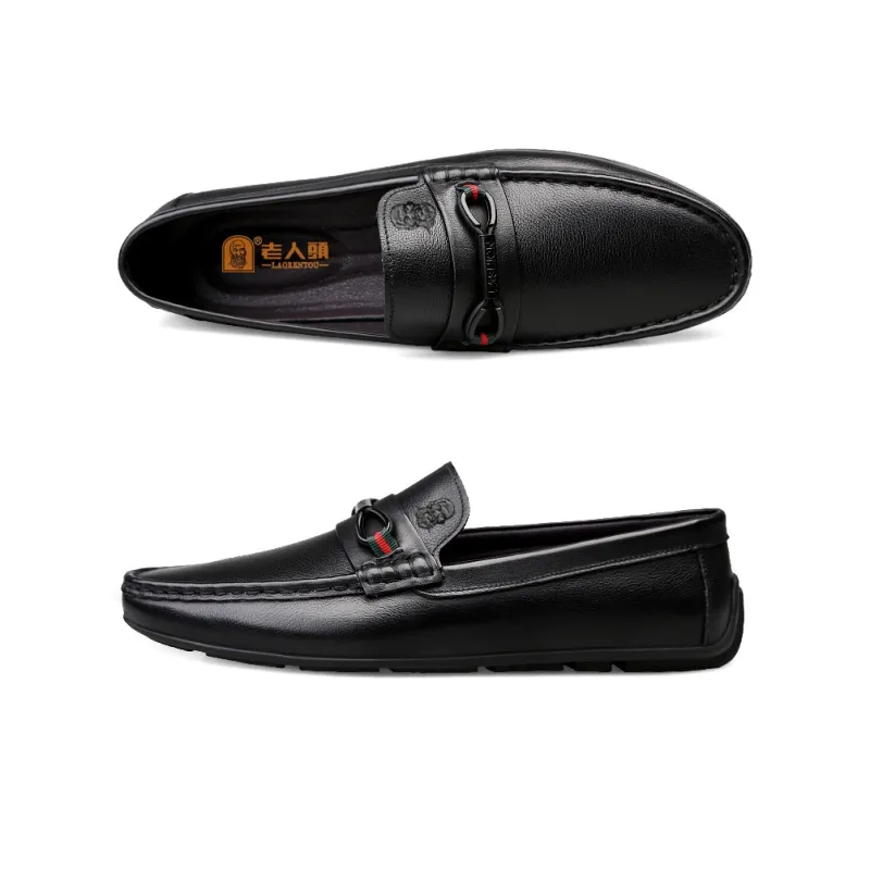 LAORENTOU Dress Shoes Men Low Top Black/White-2