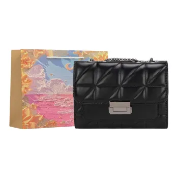 BRINCH PU Small Square Bag Shoulder Bag Crossbody Bag Unisex Black