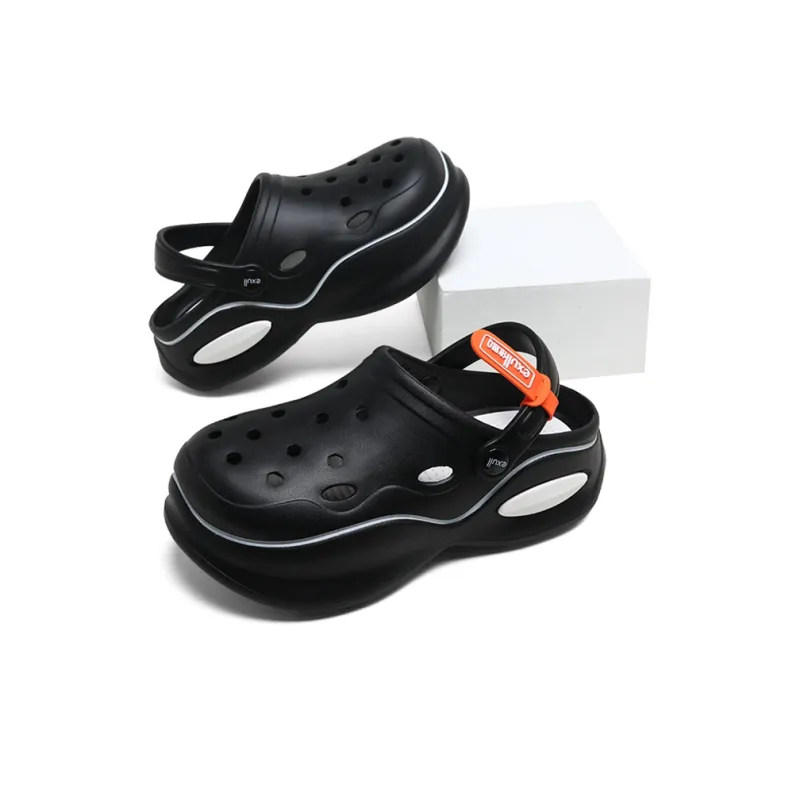 EXULL Q Clog 5cm Women's Black White-3