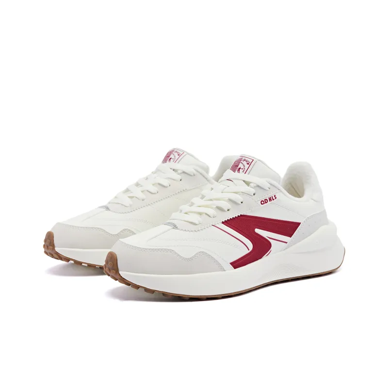 QIAODAN Cushioning And Breathable Low Top Casual Shoes Women's Preppy Red-2