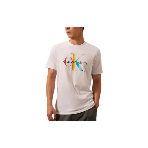 Calvin Klein Rainbow Series T-Shirts Men Moon White