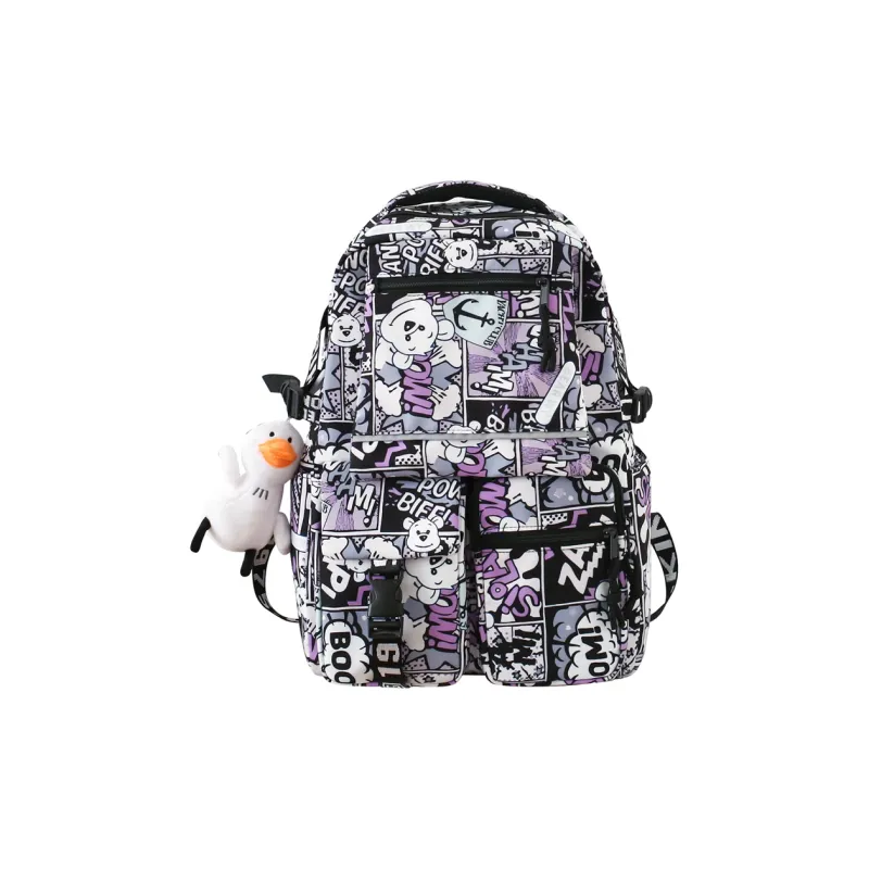 Moonshine Nylon Backpack Students Backpack Backpack Travel Bag Laptop Bag Regular Unisex Multicolor-8