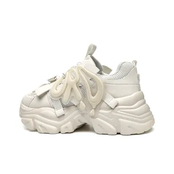 ORD Panda Collection Anti-Slip Wear-Resistant Breathable Lightweight Low-Top Chunky Sneakers Unisex Black White 6cm