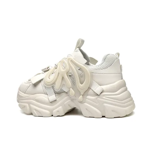 ORD Panda Collection Anti-Slip Wear-Resistant Breathable Lightweight Low-Top Chunky Sneakers Unisex Black White 6cm