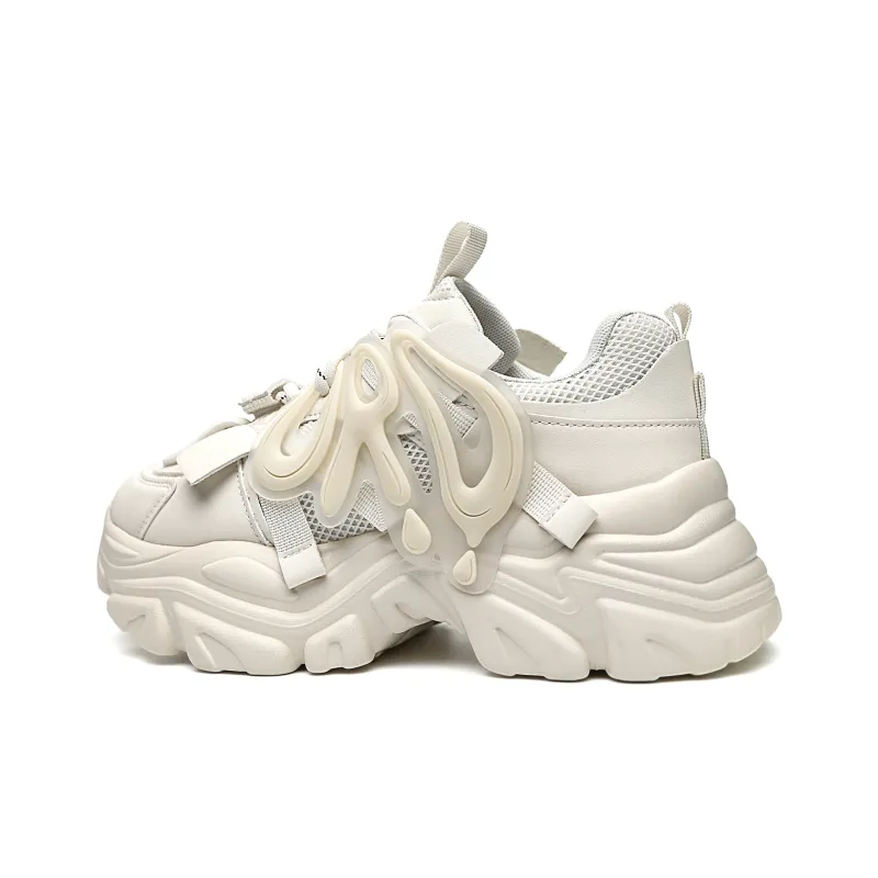 ORD Panda Collection Anti-Slip Wear-Resistant Breathable Lightweight Low-Top Chunky Sneakers Unisex Black White 6cm-12