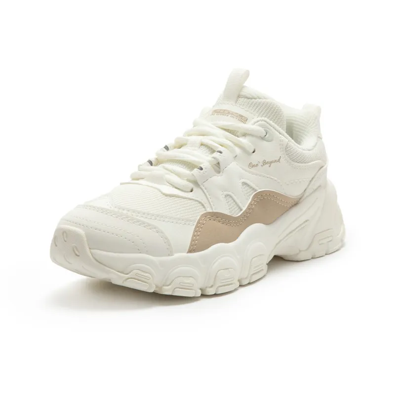361° Cushioned Wear-Resistant Lightweight Low-Top Running Shoes Women's White Brown-2