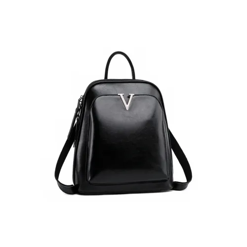 TTaG．baG Cow Leather One Shoulder Portable Backpack Women's Black/Coffee/Green/Earth Yellow