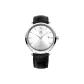 Roman Style Silver Case White Dial Black Strap