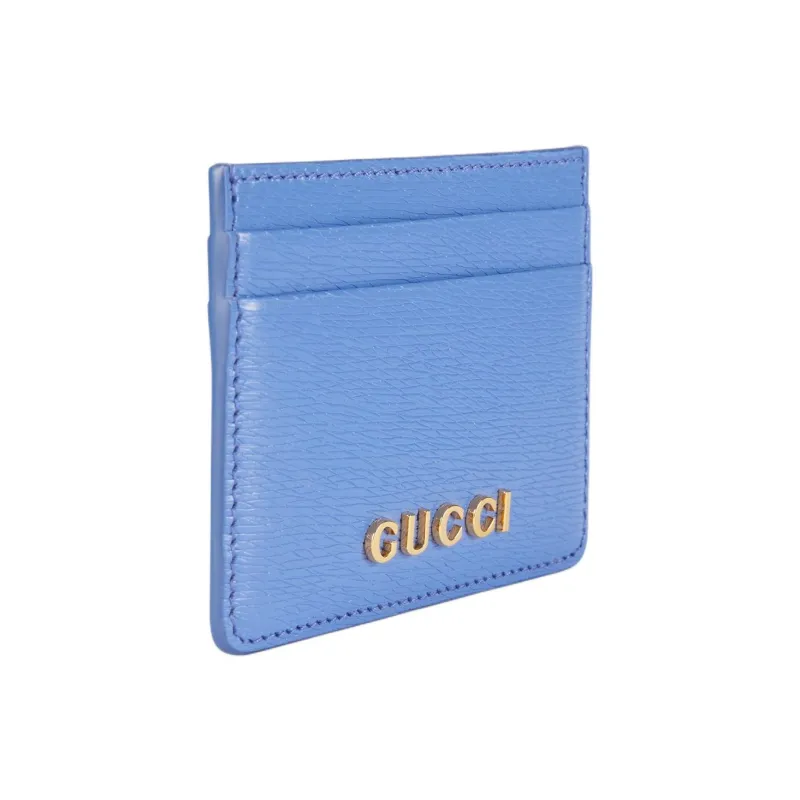 GUCCI Leather Card Holder Card Holder Women's Light Purple-1