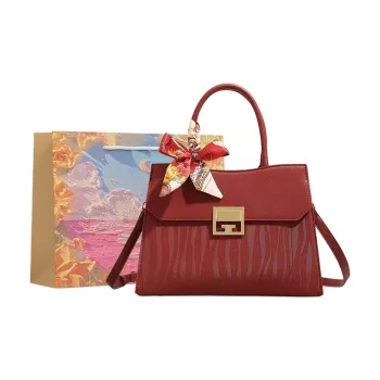 BRINCH Leather Shoulder Bag, Crossbody Bag, Handbag Women's Red/Blue