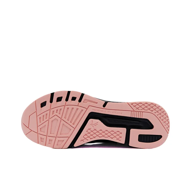 QIAODAN Cushioned Water Resistant Lightweight Low Top Running Shoes Women's Black Apricot Pink-4
