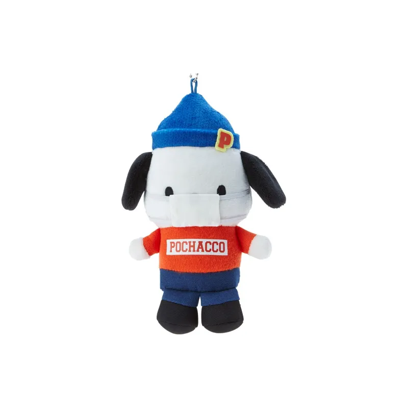 Sanrio Pochacco With Mask Dolls Plush Pendant 14cm Height-1