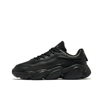Erke Sweetheart 2 Leather Wear Resistant Slip Resistant Low Top Casual Shoes Men's Jet Black