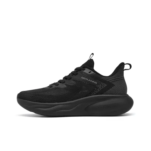 QIAODAN Polysoft Running Shoes Men Low-Top Black/Silver