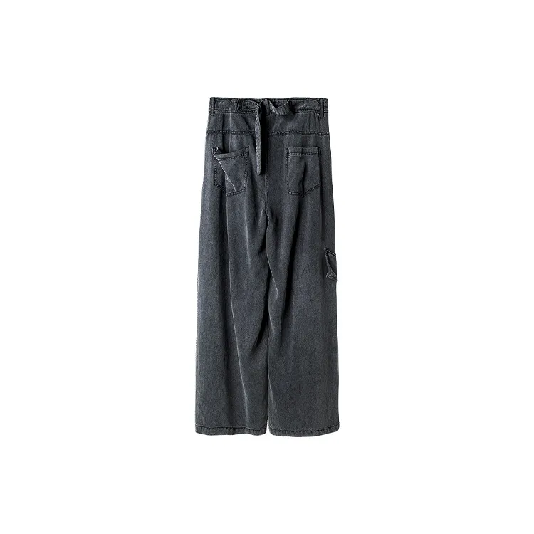 HUANXIANGZHE Casual Pants Unisex Black Gray Color-1