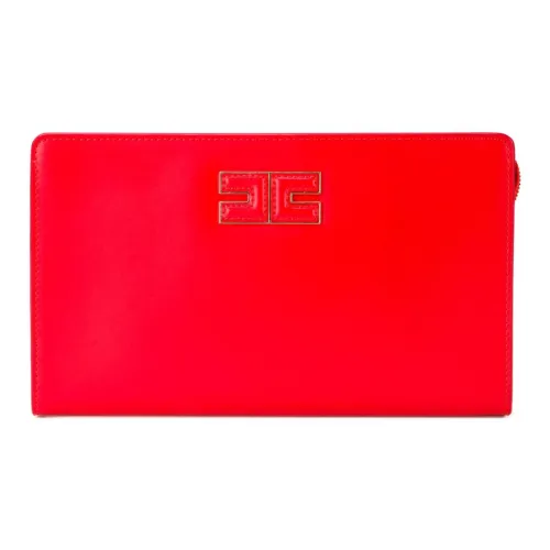 Elisabetta Franchi Synthetic Leather File Folder Clutch Women's Red