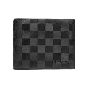 PIERRE CARDIN Top Grain Cow Leather Coin Purse Men's Wallet Regular Men's Black