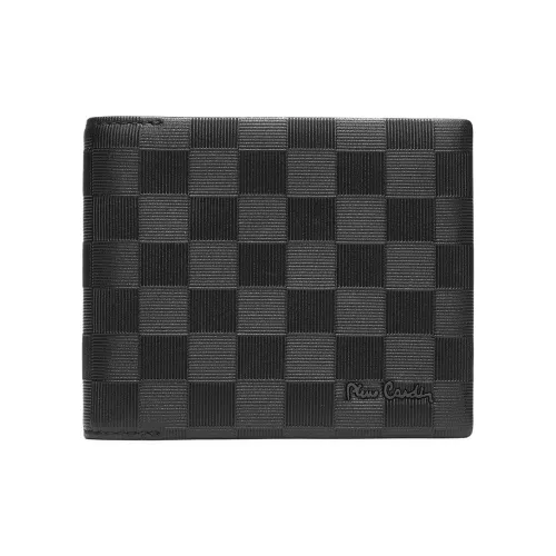 PIERRE CARDIN Top Grain Cow Leather Coin Purse Men's Wallet Regular Men's Black
