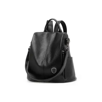 TTaG．baG Top Grain Cow Leather Backpack Women's Black
