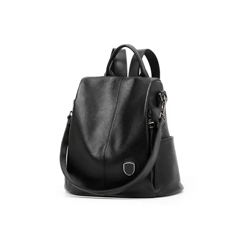TTaG．baG Top Grain Cow Leather Backpack Women's Black-0