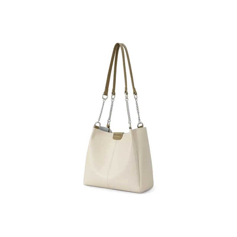 MILLIE'S Cow Leather Underarm Tote Shopping Bag Shoulder Bag Tubas Women's Ecru-2