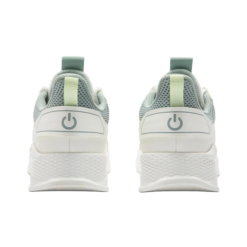 361° Cushioning Abrasion Resistant Lightweight Low Top Casual Running Shoes Women's White Green-3