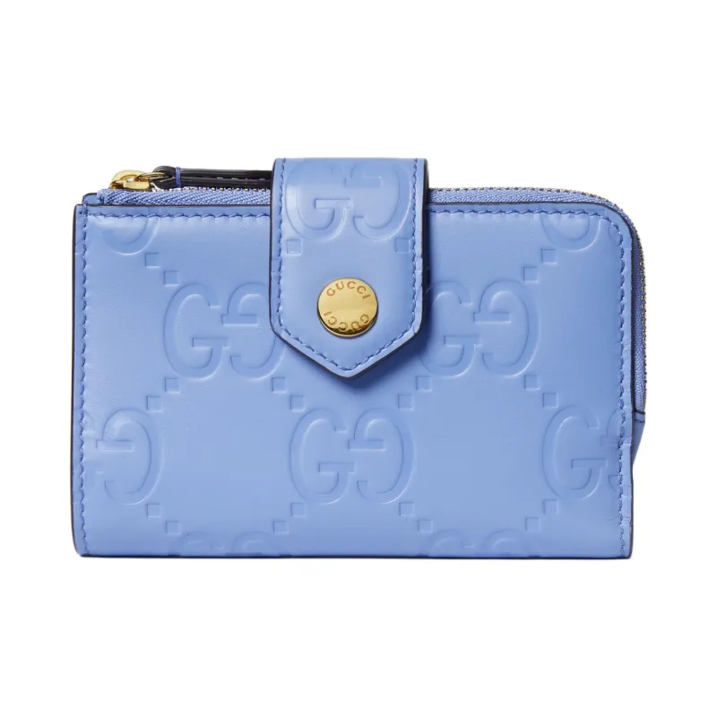 GUCCI Leather Wallet Medium Size Women's Light Purple-0