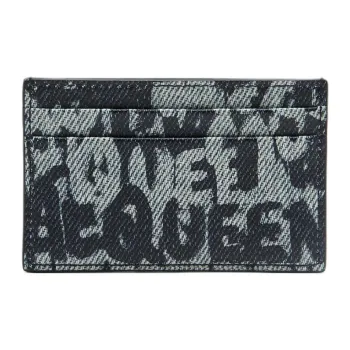 Alexander McQueen Calfskin Card Holder Men's Blue