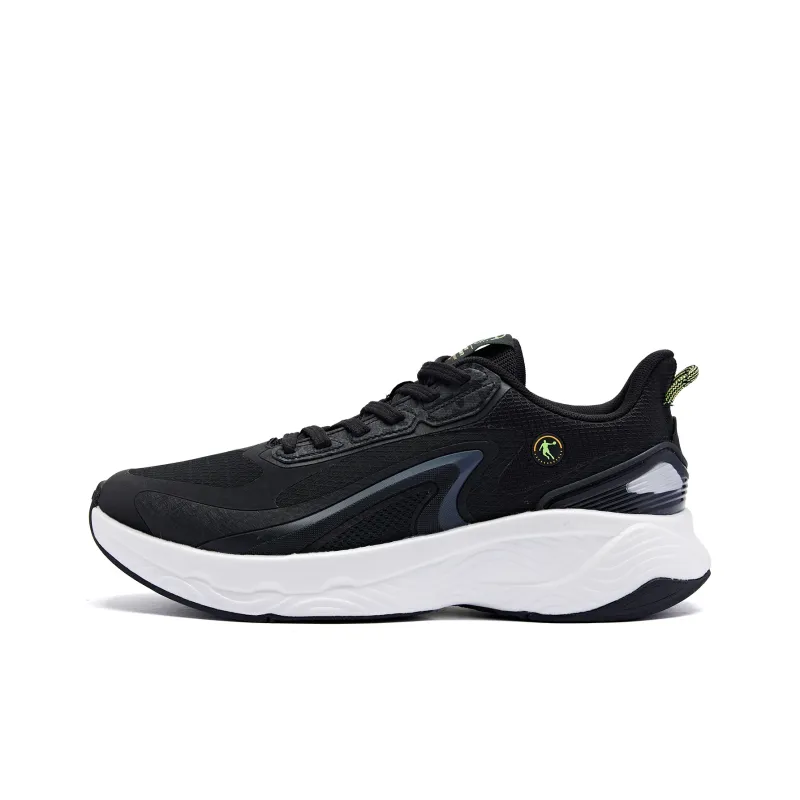 QIAODAN Streamer 4.0 Cushioning Wear Resistant Low Top Running Shoes Men's Black White-0