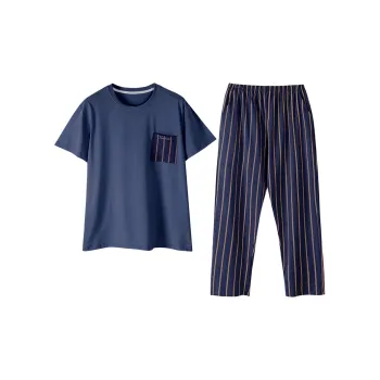 XIN1BU Pajama Set Men's Royal Blue