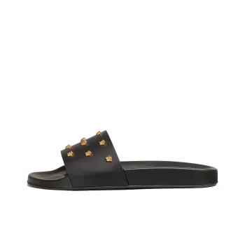 VERSACE Medusa Head Slides Black Gold
