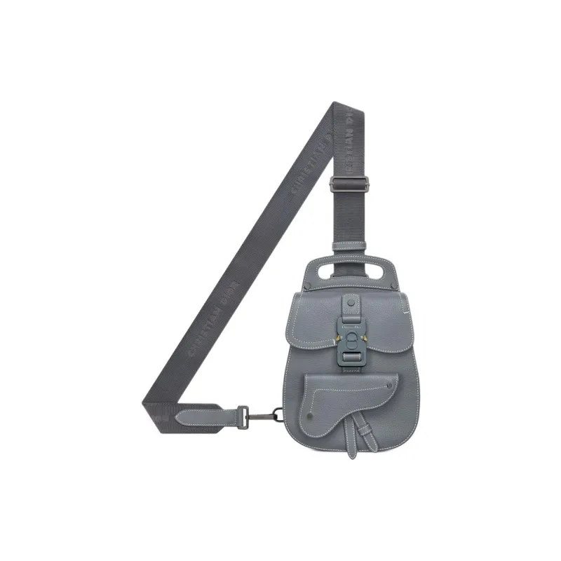 DIOR Gallop Grained Calfskin Sling Bag Crossbody Bag Shoulder Bag Men's Dark Gray-1