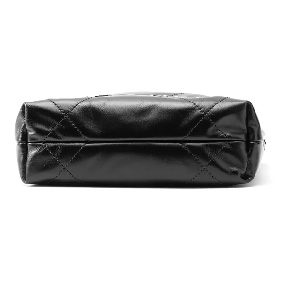 CHANEL 22Bag Shiny Calfskin Bucket Bag, Shoulder Bag, Crossbody Bag Mini Women's Black-5