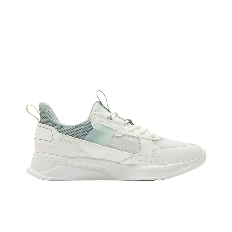 361° Cushioning Abrasion Resistant Lightweight Low Top Casual Running Shoes Women's White Green-1