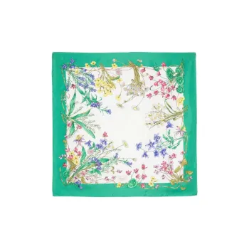 GUCCI 2000s Floral print Silk Scarf