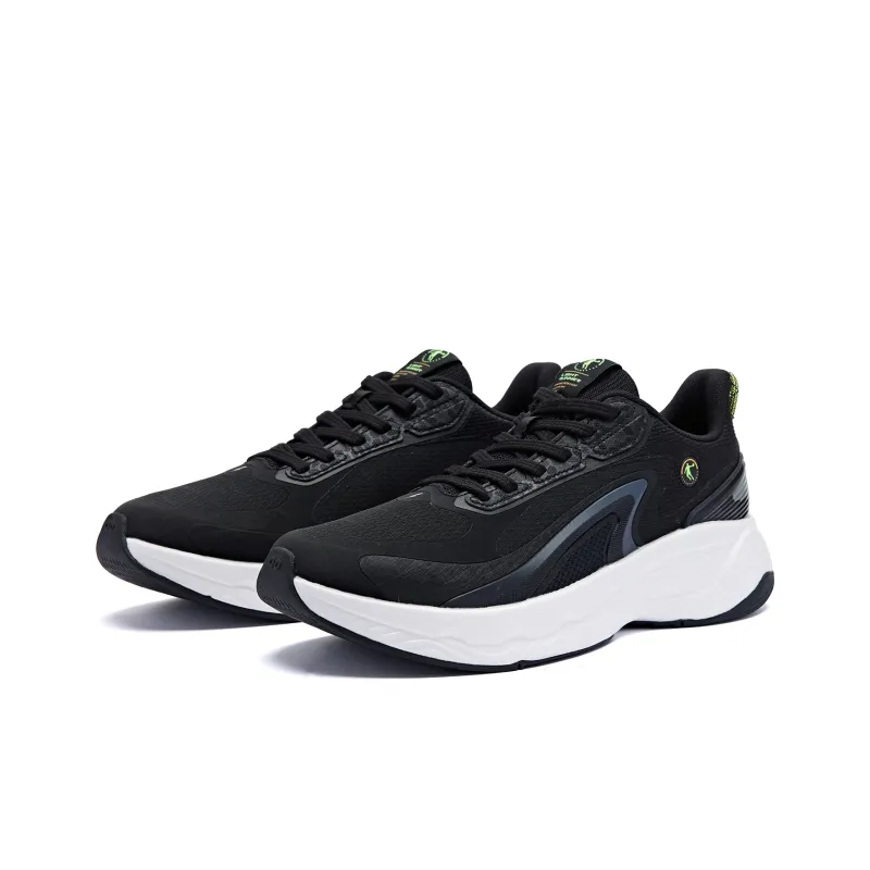 QIAODAN Streamer 4.0 Cushioning Wear Resistant Low Top Running Shoes Men's Black White-2
