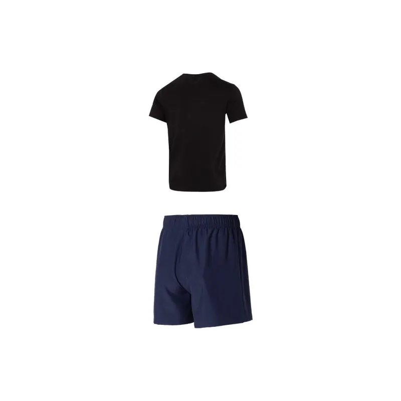 PUMA Casual Sportswear Men Set Black Top+Tweed Blue Shorts-1