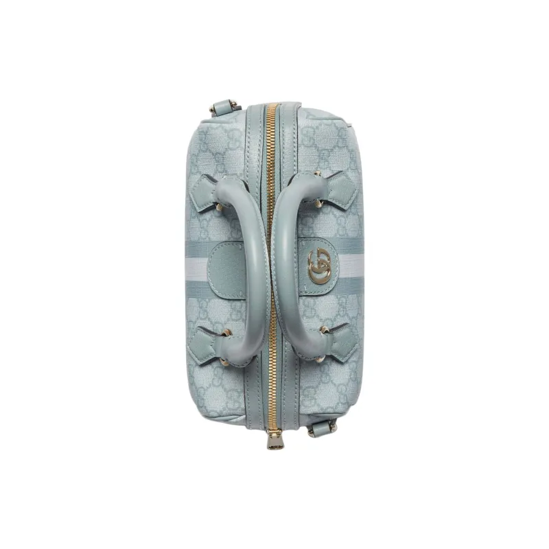 GUCCI Ophidia Canvas With Leather Canvas Bag, Shoulder Bag, Crossbody Bag, Handbag Mini Women's Gray Blue-3