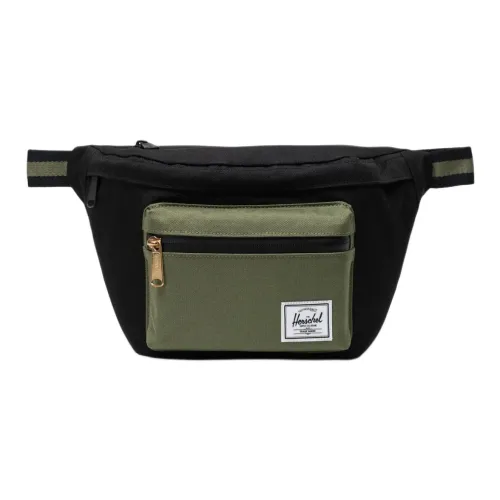 Herschel Fanny Packs Black Stacked Clover Grass Green