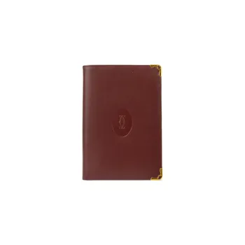 CARTIER Leather Wallet Women's Burgundy Color