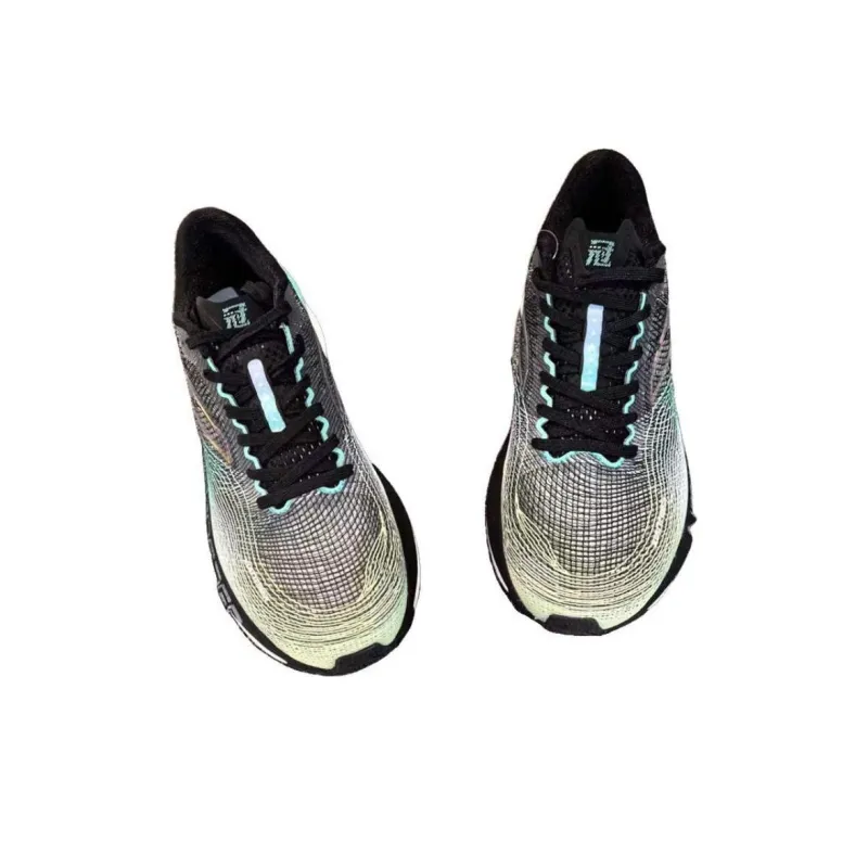 Anta Cushioning Wear Resistant Low Top Sprint Running Shoes Men's Black Green-3