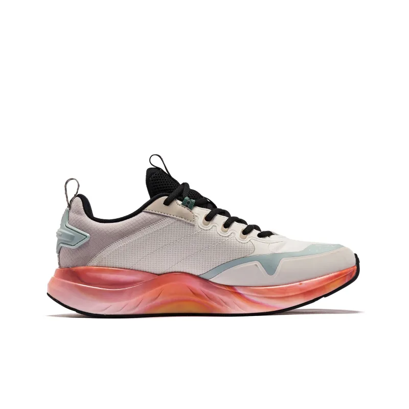 QIAODAN Shock Absorbers With Slip Resistant And Abrasion Resistant Properties Low Top Running Shoes Men's Beige Orange-1