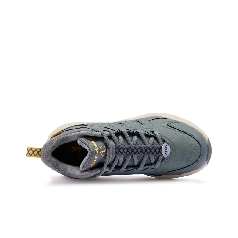 QIAODAN Cushioning, Wear Resistant High Top Running Shoes Men's Green-3