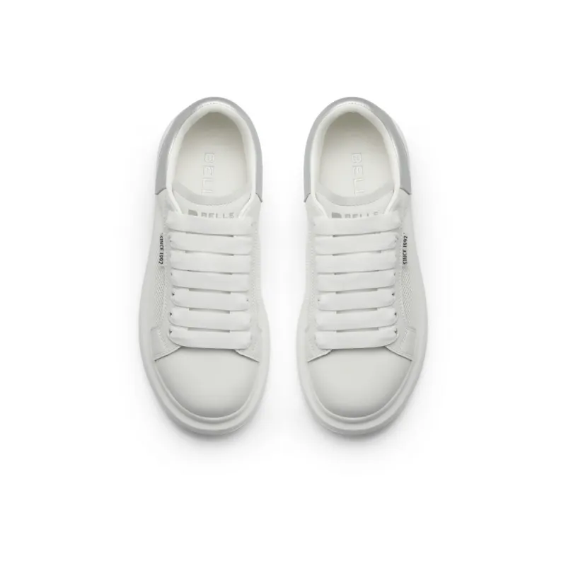 BELLE Cushioning Low-Top Skateboard Shoes Women's White-8