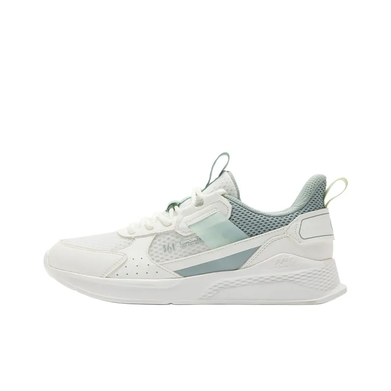 361° Cushioning Abrasion Resistant Lightweight Low Top Casual Running Shoes Women's White Green-0