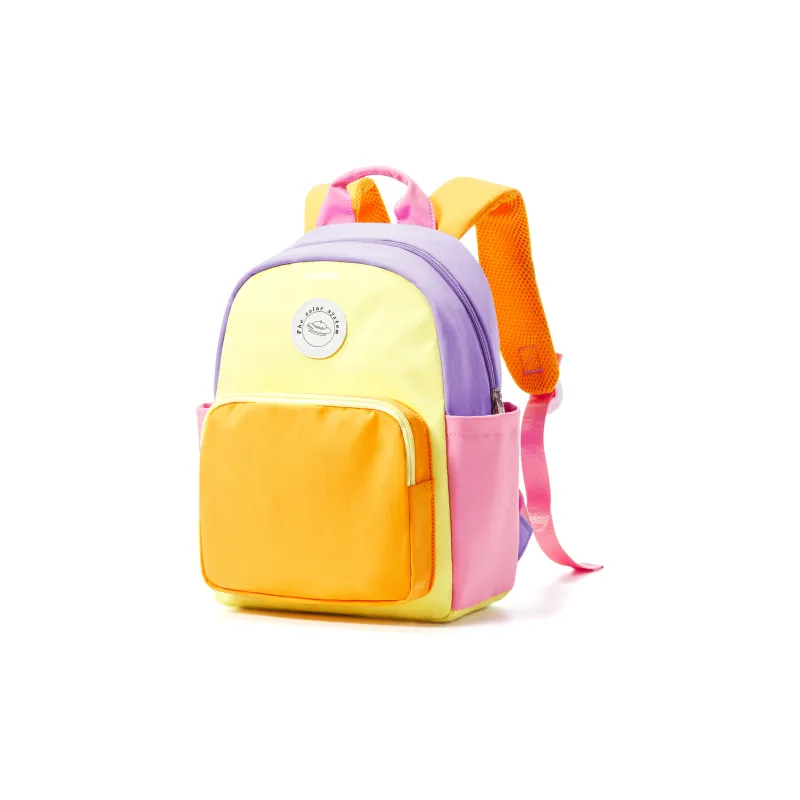 WONHOX Fabric Backpack Regular Women's Purple Yellow Orange Pink Multicolor-1