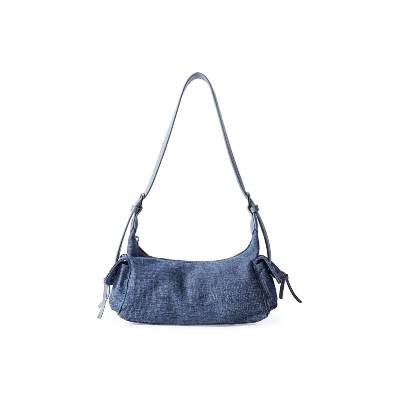 Dubaolu Fabric Shoulder Bag Women's Light Blue/Dark Blue-16