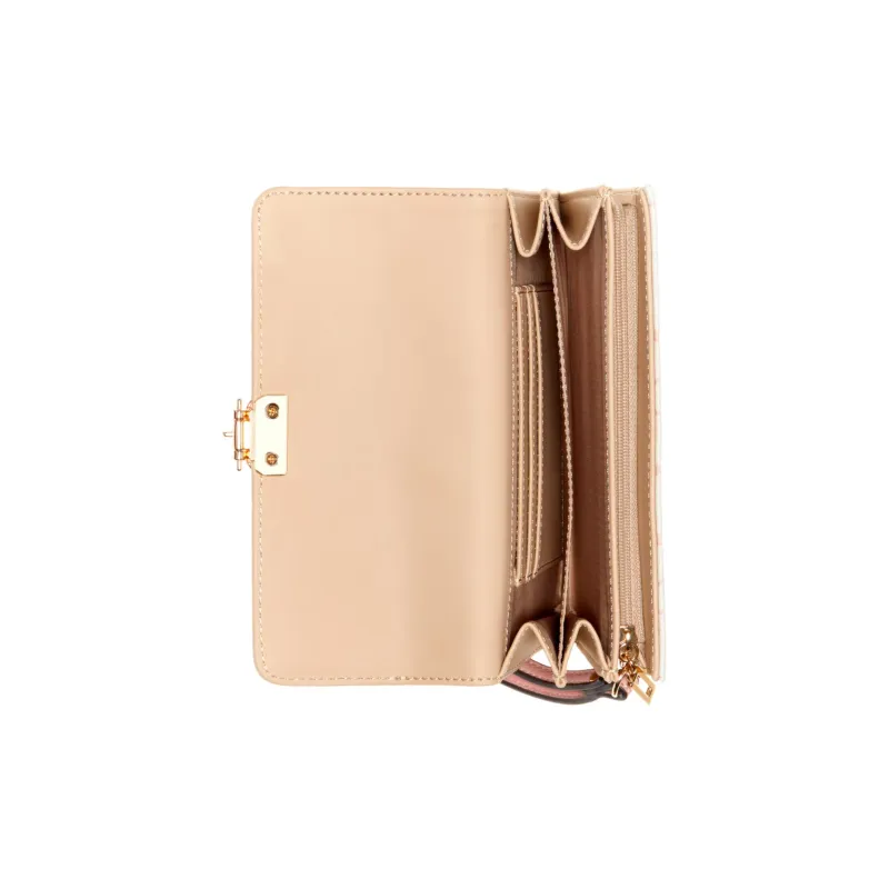 GUESS Artificial Leather Cell Phone Pouch Clutch Women's Beige-2