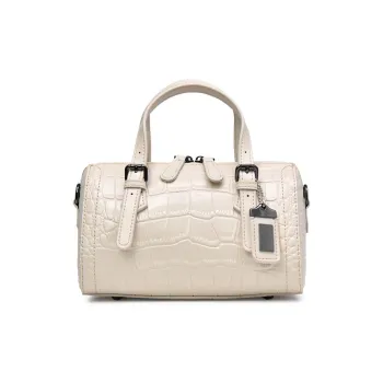 TTaG．baG Cow Leather One Shoulder Handbags Women's Ecru/Cool Black/Gray Green