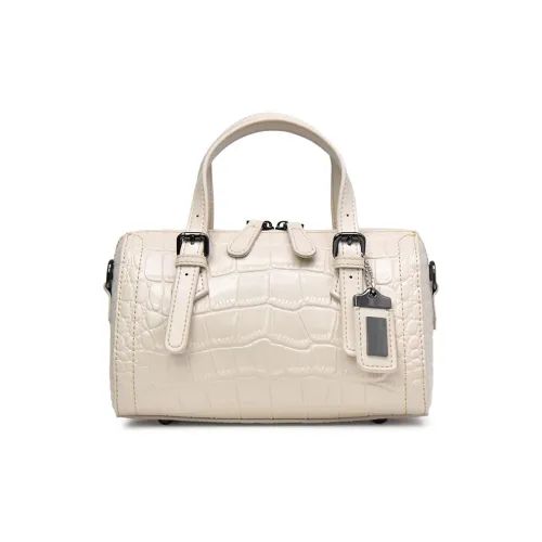 TTaG．baG Cow Leather One Shoulder Handbags Women's Ecru/Cool Black/Gray Green